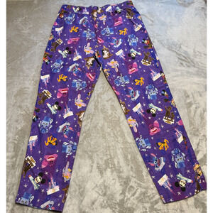 Disney Parks Joey Chou Lounge Pajama Pants Adult L Unisex Purple w/Characters